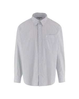 Carhartt Keene Striped Cotton-Poplin Shirt For - Gray