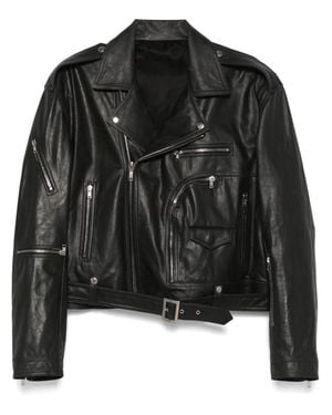 Rick Owens Jumbo Bauhaus Stooges Leather Biker Jacket - Black