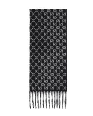 Gucci Gradient Gg Wool Cashmere Scarf - Black