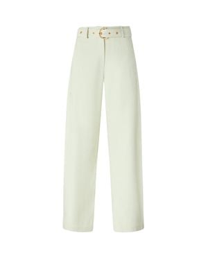 Pinko Aquamarine Belted Pants - White