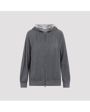 Brunello Cucinelli Full Zip Monile Sweatshirt - Gray