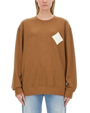 MCM Logo-Emblazoned Cotton Sweatshirt For - Brown