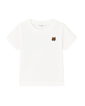 Maison Kitsuné Mini Kids' 100% Cotton T-Shirt - White
