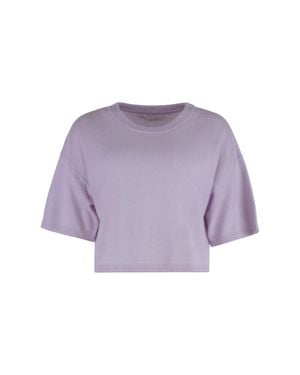 SABLYN Miles Short-Sleeve Cashmere Top - Purple