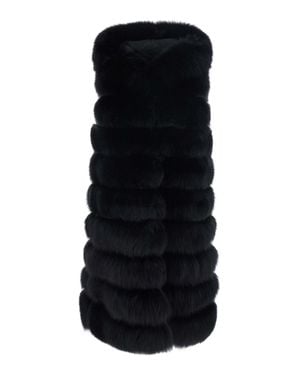 Suprema Supremely Soft Faux Fur High-Collar Sleeveless Vest For - Black