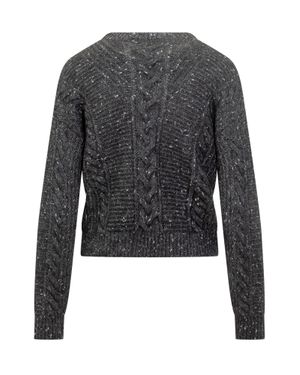 Max Mara Chic Knit Pullover With Braided Design - Gray