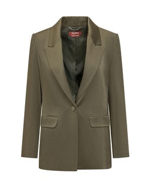 Max Mara Elegant Studio Jacket With Classic Rever - Green