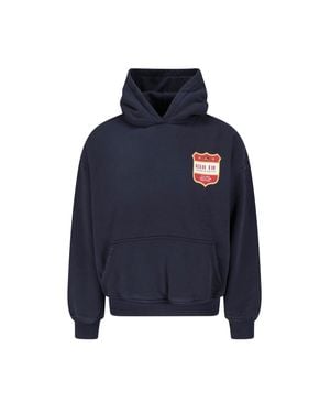 Rhude Graphic Logo Hooded Sweatshirt - Blue