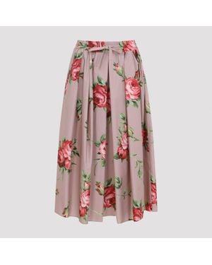 Dolce & Gabbana Cotton Midi Skirt - Pink
