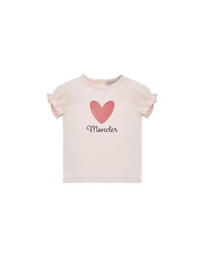 Moncler "Heart" Logo T-Shirt - Pink