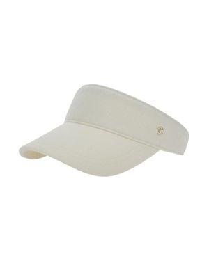 Helen Kaminski Wool Curved-Brim Visor With Logo Plate And Adjustable Buckle Back - White