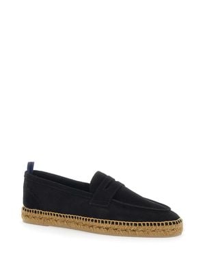 Castañer Nacho Suede Espadrilles With Penny Slot And Braided Raphia Sole - Blue