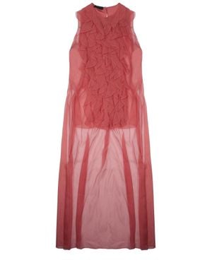 Alberta Ferretti Embellished Round Neck Top - Red