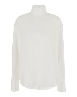 Givenchy Cotton Plastron Shirt With "Back To Front" Design - White
