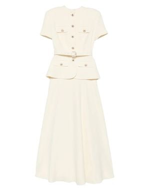Self-Portrait Embellished Button-Front Maxi Dress - White