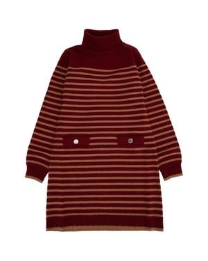 Twinset Kids Striped Gown Dress - Red