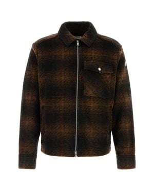 Moncler Embroidered Flannel Shirt - Black