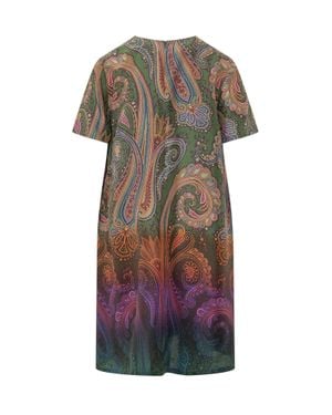 Etro Elegant Etched Pattern Gown - Multicolor