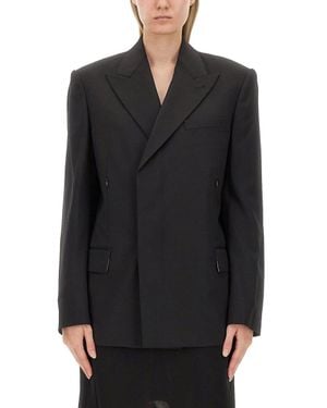Helmut Lang Oversize Fit Double-Breasted Jacket - Black