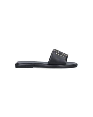 Tory Burch Leather Sandals - Black