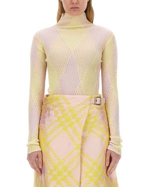 Burberry Check Pattern Shirt (Size S) - Yellow