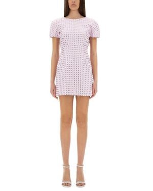 Sportmax Embellished Round Neck Mini Dress - White