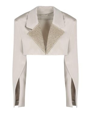 The Mannei Marica Silk Blazer - White