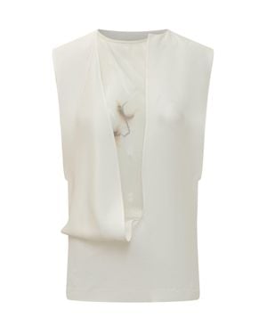 Sportmax Sleeveless Draped Top - White