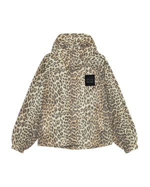 Ganni Leopard Print Nylon Jacket - Natural