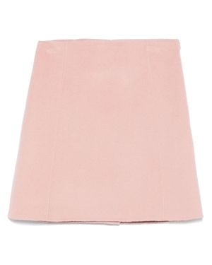 P.A.R.O.S.H. Wool Mini Skirt With Zip Fastening And Side Slit - Pink