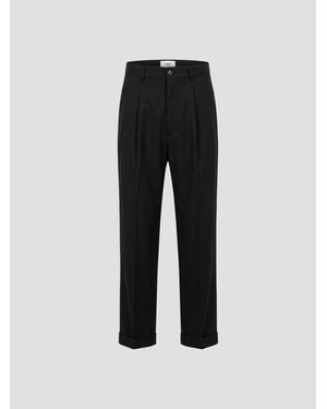 Ami Paris Carrot Fit Oversized Pants - Black