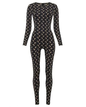 Marine Serre Moon Printed Stretch Jersey Catsuit - Black