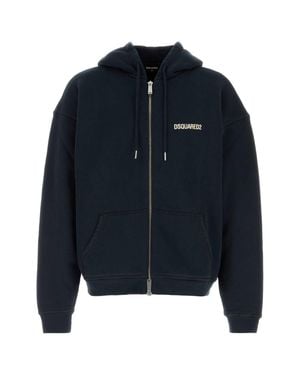 DSquared² Relaxed Fit Zipped Hoodie - Blue