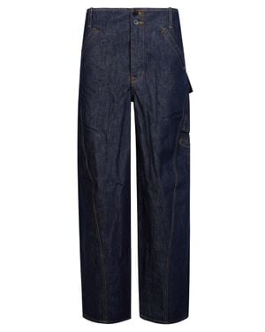 Self-Portrait Cargo Jet Pants For - Blue