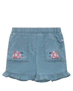 Stella McCartney Youthful Mini Shorts With Embroidery - Blue