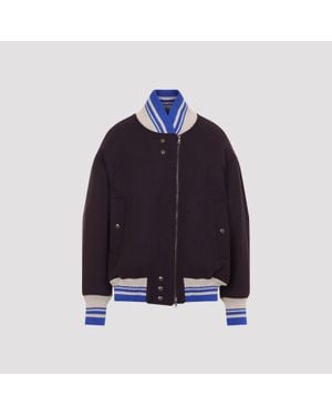 Dries Van Noten Wool Bomber Jacket For - Blue