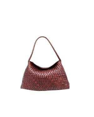 Dragon Diffusion Woven Leather Hobo Shoulder Bag - Brown