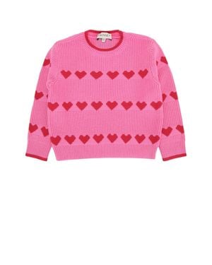 Twinset Kids Heart Motif Knit Sweater - Pink