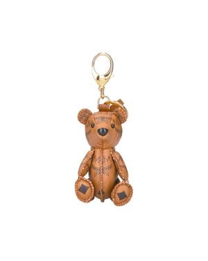 MCM Teddy Bear Keychain Charm - White