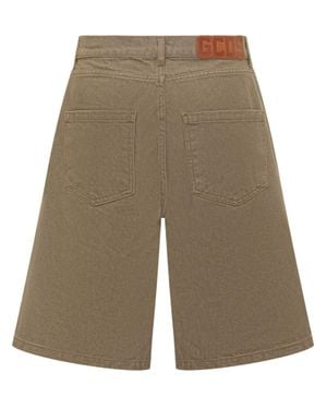 Gcds Bermuda Shorts With Logo Detail - Green