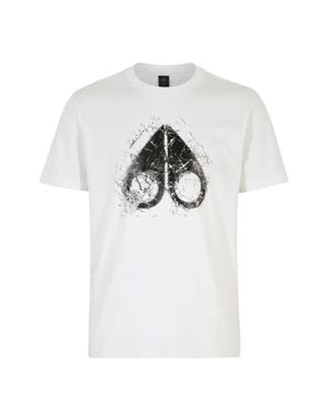 Moose Knuckles Slim-Fit Pima Cotton Crewneck T-Shirt With Icebreak Logo Print - White