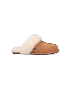 UGG Leather Slide Sandals With Cushioned Feel And Tpe Outsole - White