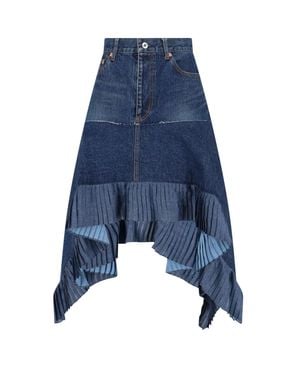 Sacai Skirts Cotton - Blue