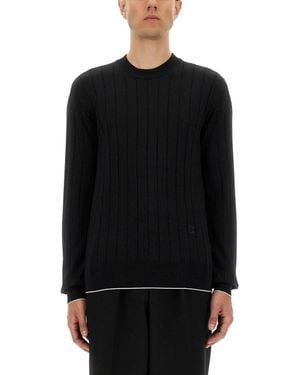 Balmain Crew Neck Sweaters - Black
