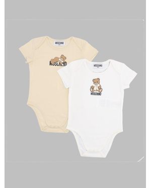 Moschino Baby Bear Print Bodysuit Set - White
