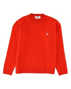 MSGM Crew Neck Sweater - Red