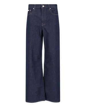 Calvin Klein High-Rise Wide-Leg Jeans - Blue