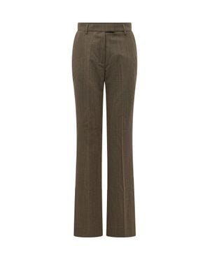 Ganni Wool Straight Paint Pants - Gray