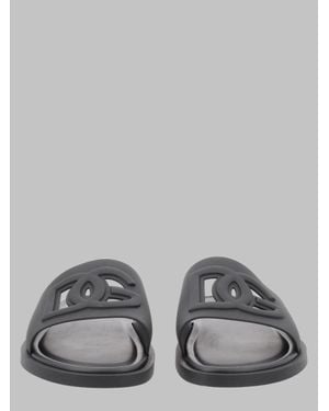 Dolce & Gabbana Rubber Beach Slides - Gray