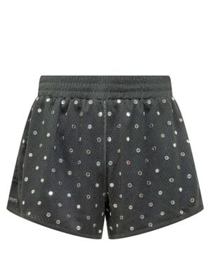 Pinko Mini Strass-Embellished Fashion Shorts - Gray
